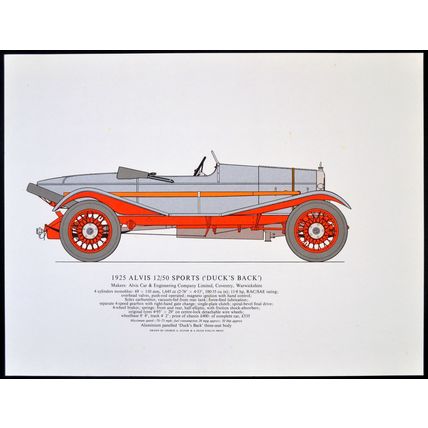 1925 ALVIS 12/50 SPORTS (‘DUCK’S BACK’) 1967 George A. Oliver cars PRINT