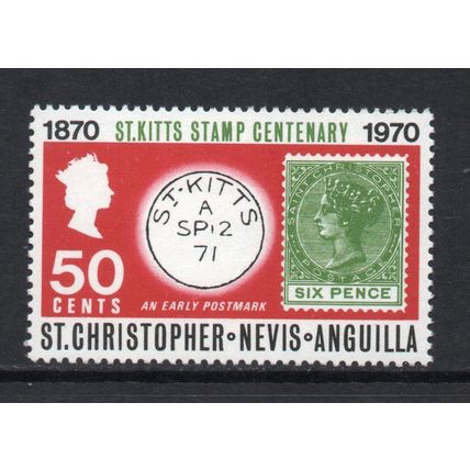 St. Kitts, Nevis & Anguilla - 1970 - 50c Stamp Centenary (sg232) MNH