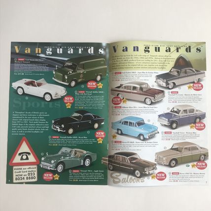 Hillman Minx Police cars Lledo Promo Brochure 2002 Vanguards Trackside AEC MINT