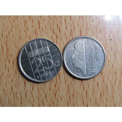Netherlands 1987 25 Cents Coin
