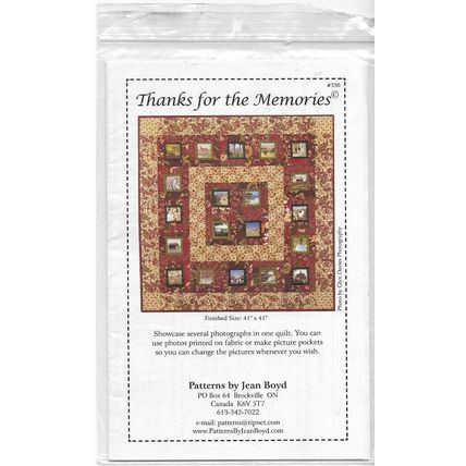 Jean Boyd Patterns #330 Thanks for the Memories Pictures Wall Quilt 41x41” ©2008