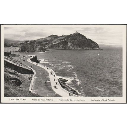 Paseo de José Antonio, San Sebastián, c.1950s - Manipol Foto Tarjeta Postal