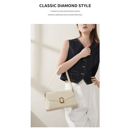 Genuine Leather Women Tote Bag White