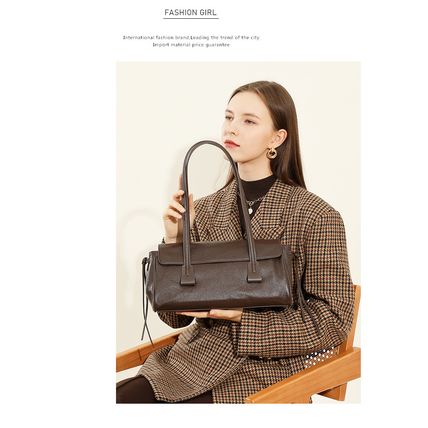 Genuine Leather Women Purses and Handbags Crossbody Bags Brown