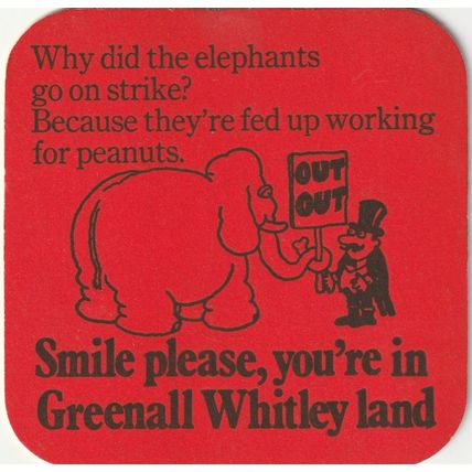 BEER MAT - GREENALL WHITLEY BREWERY - SMILE PLEASE - (Cat No 258) - (1973)