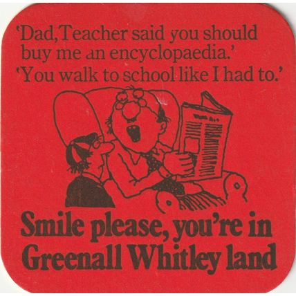 BEER MAT - GREENALL WHITLEY BREWERY - SMILE PLEASE - (Cat No 256) - (1973)