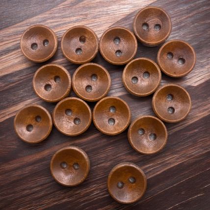11.5mm Brown Wooden Buttons Oval Shape 2 Hole Baby Knitting Sewing