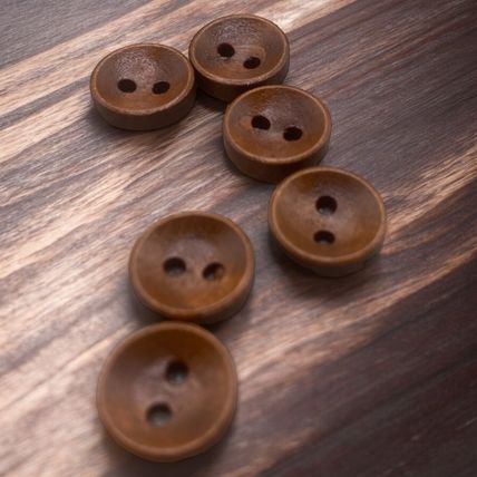 11.5mm Brown Wooden Buttons Oval Shape 2 Hole Baby Knitting Sewing