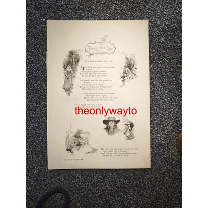 The Quaker Lady, Poetry, Book Illustration (Print), 1890