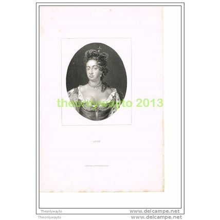 ANNE, QUEEN OF ENGLAND, Book Illustration (Print), c1870