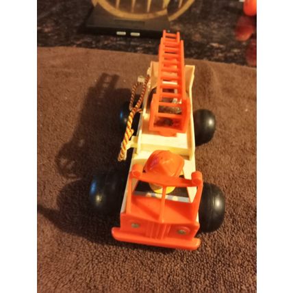 Old Vintage Original Fisher Price Fire Truck # 720 8 1/2" Long Working 1968