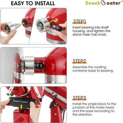 Aieve Snack Coater Compatible with Kitchenaid Tilt-Head Stand Mixer for Making C