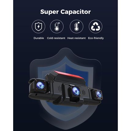 360 View 4 Channel Dash Cam Front and Rear Left Right inside Camera for Cars, GP