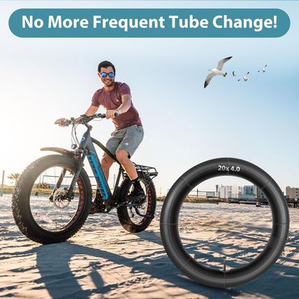 2 Pack 20 X 4.0 Fat Tire Tube Schrader Valve, Puncture Proof Bike Tubes for 20 X