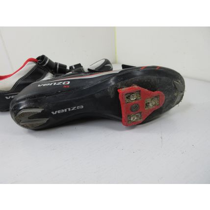 Venzo MX 3-Strap Cycling Shoes w/ 3-Bolt Cleats Black Red Size 11 US Men's 29 CM