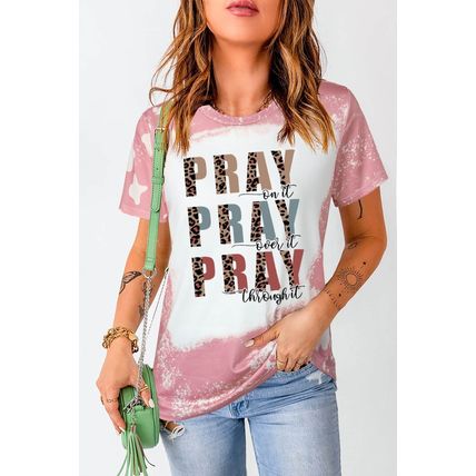 Pink PRAY Graphic Tie Dye Tee