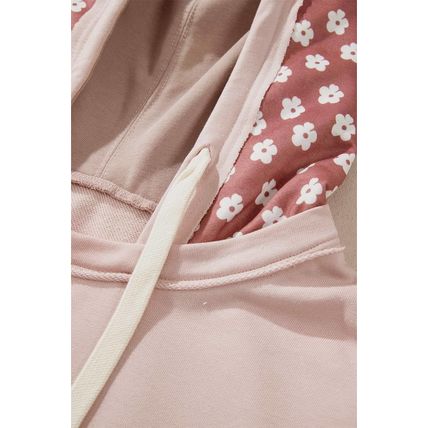 Delicacy Floral Patchwork Star Pattern Drawstring Hoodie