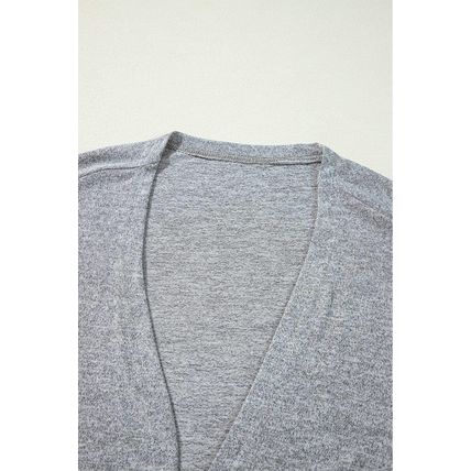 High Rise Solid Color Open Front Lightweight Cardigan