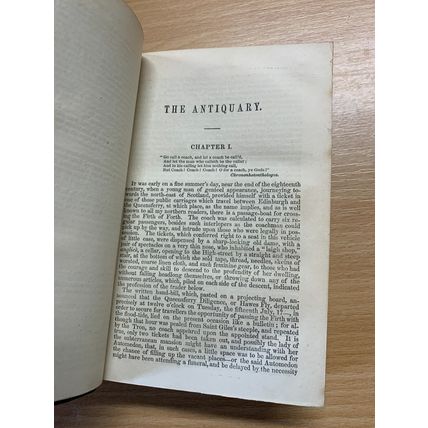 1861 SIR WALTER SCOTT "THE ANTIQUARY / ROB ROY" FICTION ANTIQUE HB BOOK (P4)