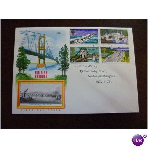 1968 GB British Bridges stamps Philart First Day Cover Nottingham Severn