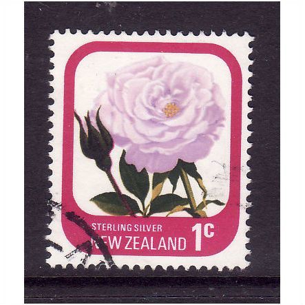 NEW ZEALAND 1975 1c Sterling Silver Rose Sg 1086 Fine used