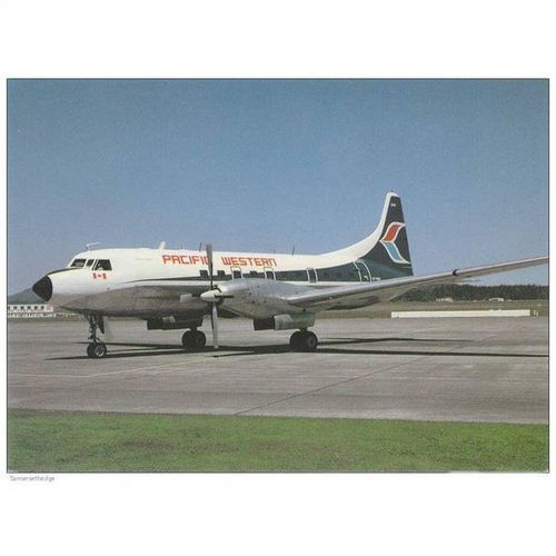 Pacific Western Convair 640 Aircraft Postcard (A14493)