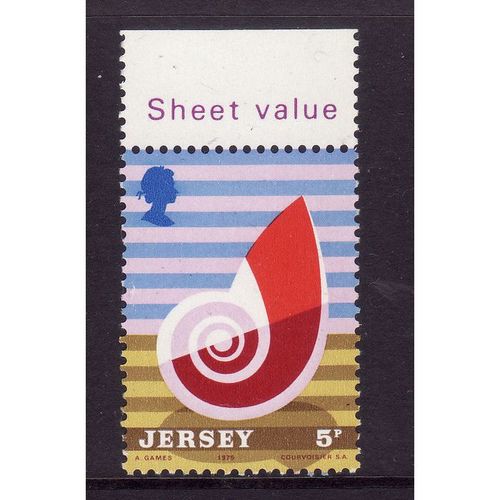 JERSEY 1975 JERSEY TOURISM SG124 5p NAUTILUS SHELL U/M MIN