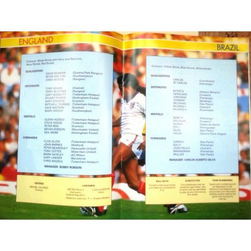 England v Brazil FA International Football Programme 19/05/1987