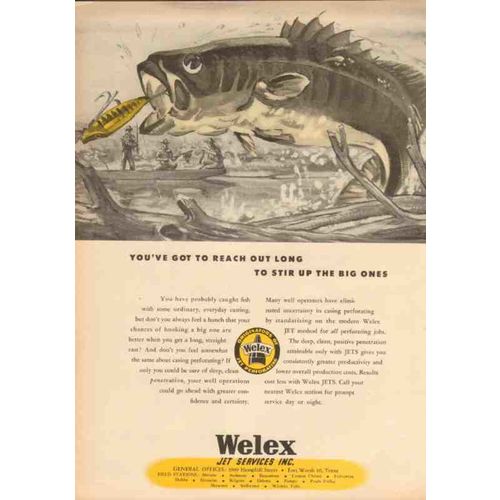 welex jet services inc 1953 reach out long oil gas drilling vintage ad