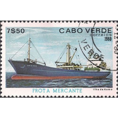 CAPE VERDE, SHIPS, Ilha de Komo, orange 1980, 7$50