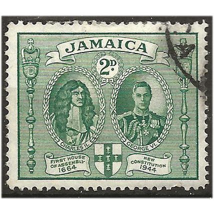 Jamaica 1945 SG135 2d Green Fine Used . ..