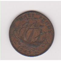 GB Halfpenny 1943 EF