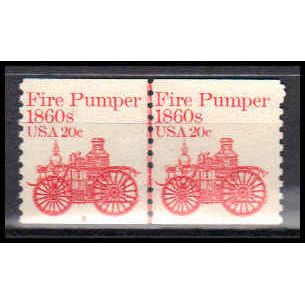1908 20c Fire Pumper Fine MNH Dry Gum CNP Left 9 PA0549