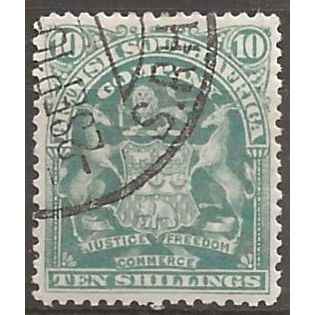 Rhodesia 1900 SG89 10/- Grey-Green Fine Used ..