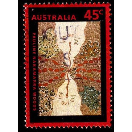 Australia 1993 Dreamings 45c Used Stamp. Aboriginal Art.