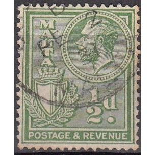 Malta 1930 Michel 153 O Cote (2006) 0.10 € Roi George V et armoirie Cachet rond