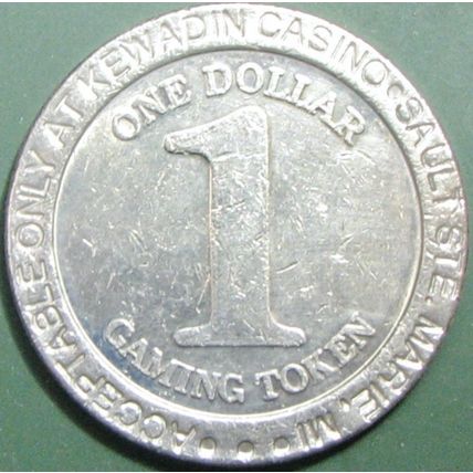 Kewadin. $1 Casino Token. Sault St Marie, MI. T23.