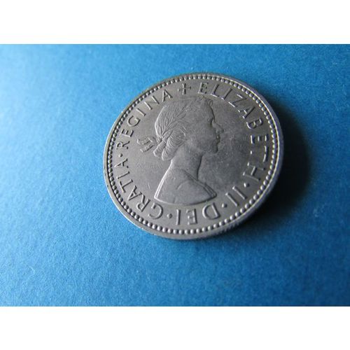 1960 QUEEN ELIZABETH II ENGLISH SHIELD ONE SHILLING - COIN - 3 FREE POST. P