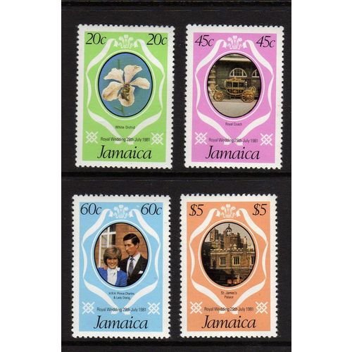Jamaica 1981 Royal Wedding Unmounted Mint NHM SG 516-519 Sc 500-503 stamp Diana