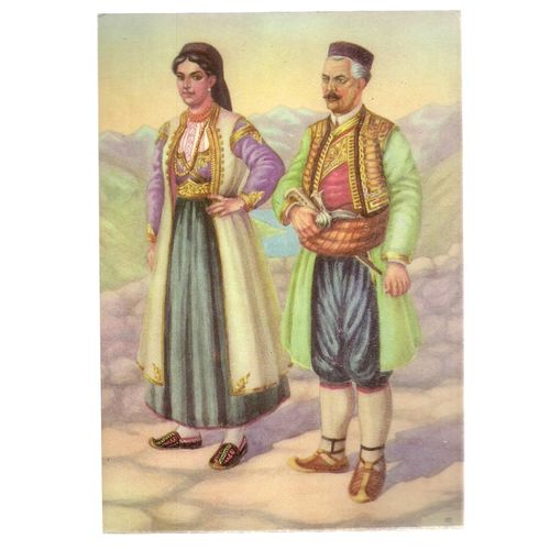 MONTENEGRIN NATIONAL COSTUME. unused vintage postcard. vgc =