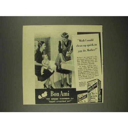 1946 Bon Ami Cleanser Ad - Wish I Could Clean Quick