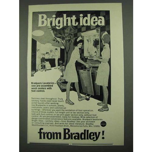1968 Bradley Bradpack Lavatories Ad - Bright Idea