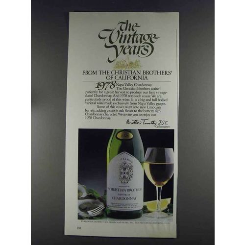 1980 Christian Brothers Napa Valley Chardonnay Wine Ad