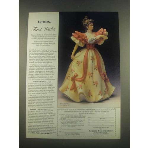 1985 Lenox First Waltz Ad - Tribute to American Fashion