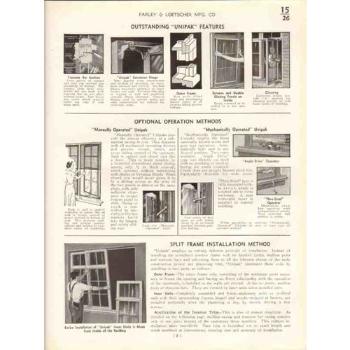 farley loetscher mfg company 1938 unipak wood casement vintage catalog