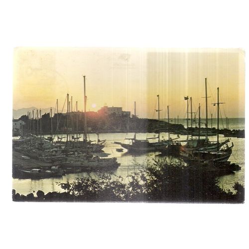 HARBOUR SCENE, TURKEY used postcard 1988 postmark #