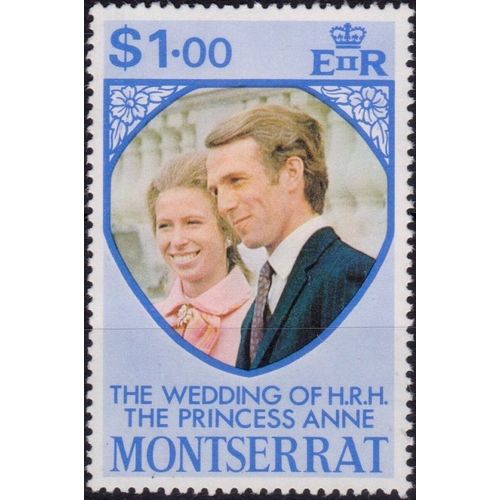 Montserrat 1973 Royal Wedding $1 Princess Anne Unmounted Mint NHM SG 323 stamp