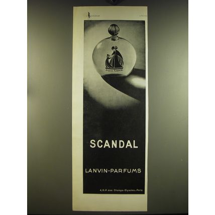 1932 Lanvin Scandal Perfume Advertisement - in French