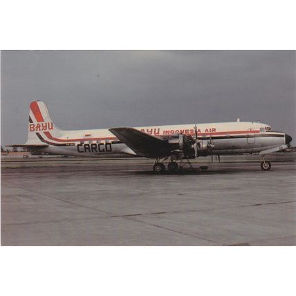 Bayu Indonesia Air Douglas DC6 A Civil Aircraft Postcard (A19049)