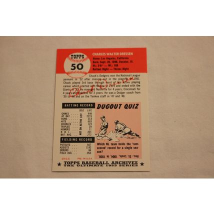 Charles Chuck Dressen 1991 Topps 1953 Archives NO. 50